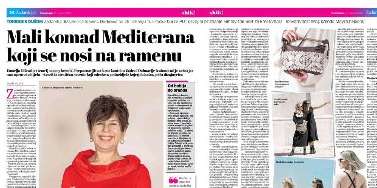 Heklane torbice Mayra u medijima